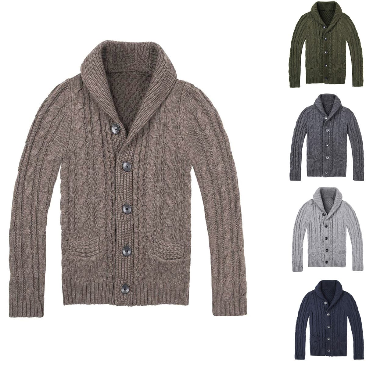 Men's spring sweater jacket single-breasted pocket cardigan sweater sweater top