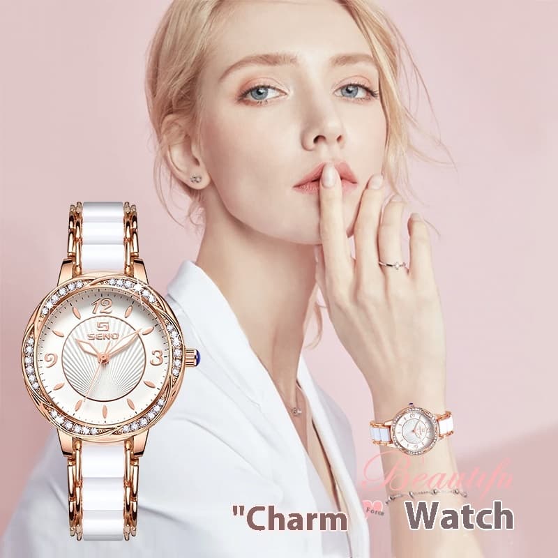 New Ceramic Strap Butterfly Buckle Quartz Watch For Life Waterproof Women's Watch Suitable For Business Commuting Shopping Festival Gifts