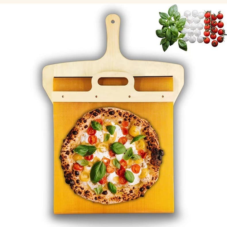 Wooden Pizza Peel – Handcrafted Natural Wood Pizza Shovel For Baking & Serving (55x35cm, 52.5x32.5cm, Smooth Slide Design)