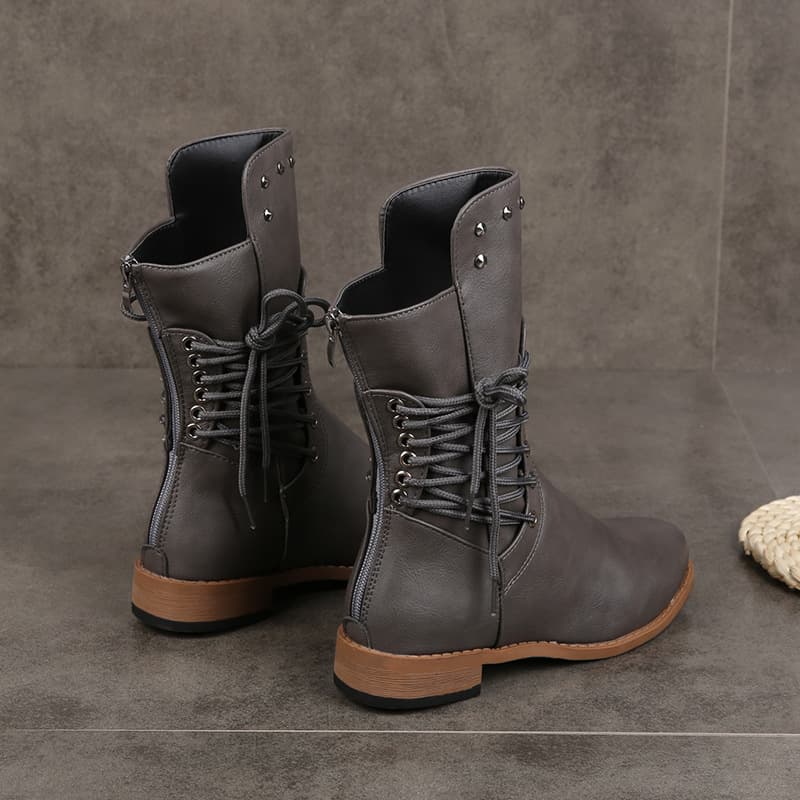New fall/winter round toe lace-up low heel thick Doc Martens