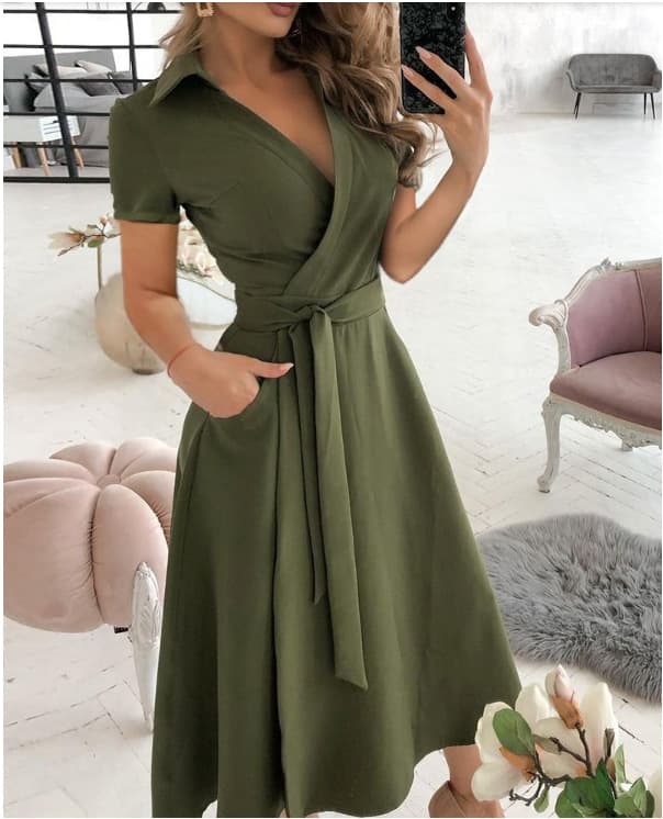 Women's Hot Style Spring And Summer Fashionable Long-sleeved V-neck Printed Hip-hugging Dress For Women
