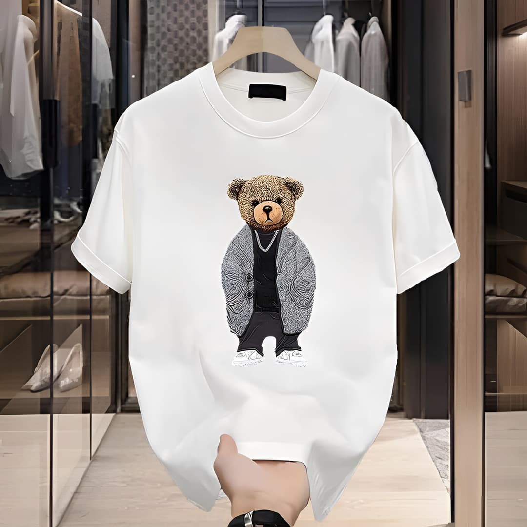 Men's Clothing Heavy Cotton Short Sleeved T Shirt Casual Trend Men And Women Summer Ins All Match Round Neck Top Trend All Match Men's Half Sleeve