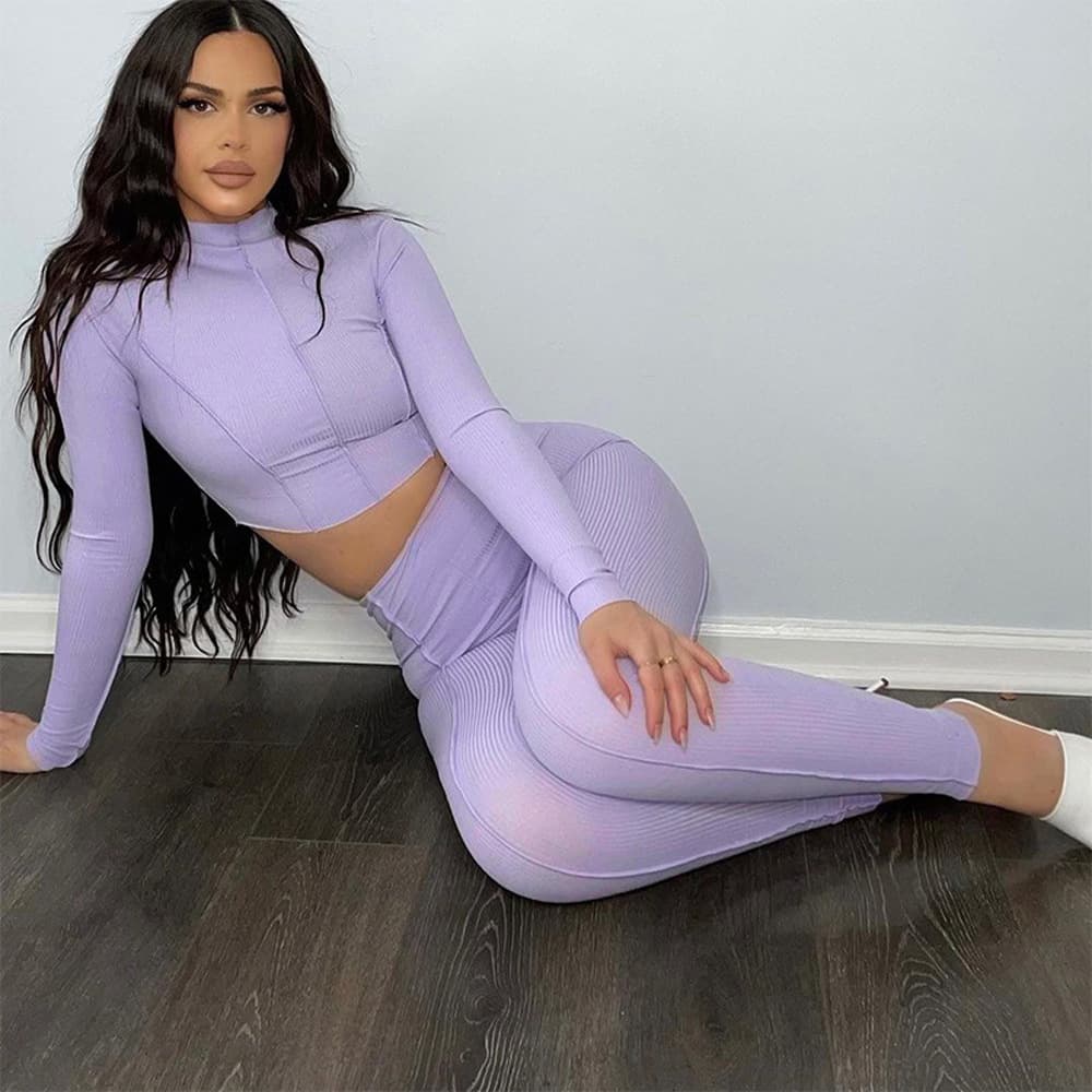 Women's fashion suit reverse wear design sense high waist slim solid color two-piece set