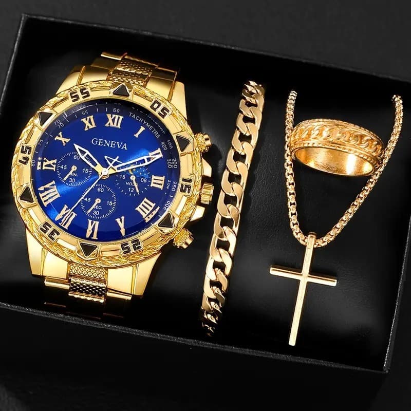 Montre homme haut de gamme, style business, sport, grand cadran, bracelet en acier allié, étanche et lumineuse.
