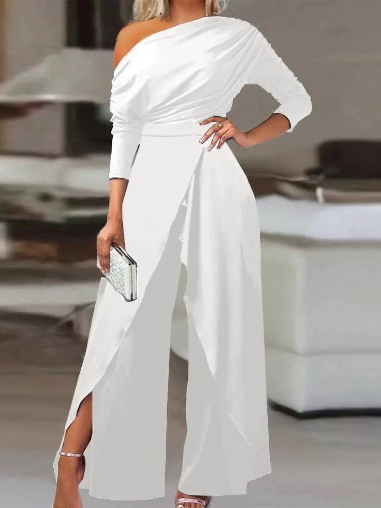 K New One Shoulder Formal Elegant Party Jumpsuit