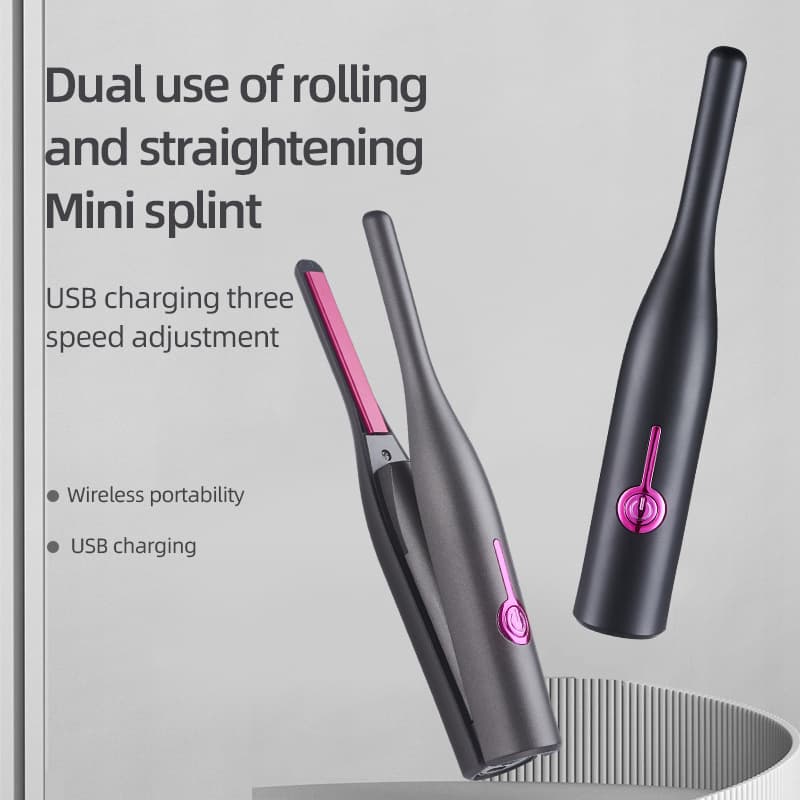 USB charging hair straightener curling and straightening dual-purpose mini electric clip bangs wireless hair straightener beard clip