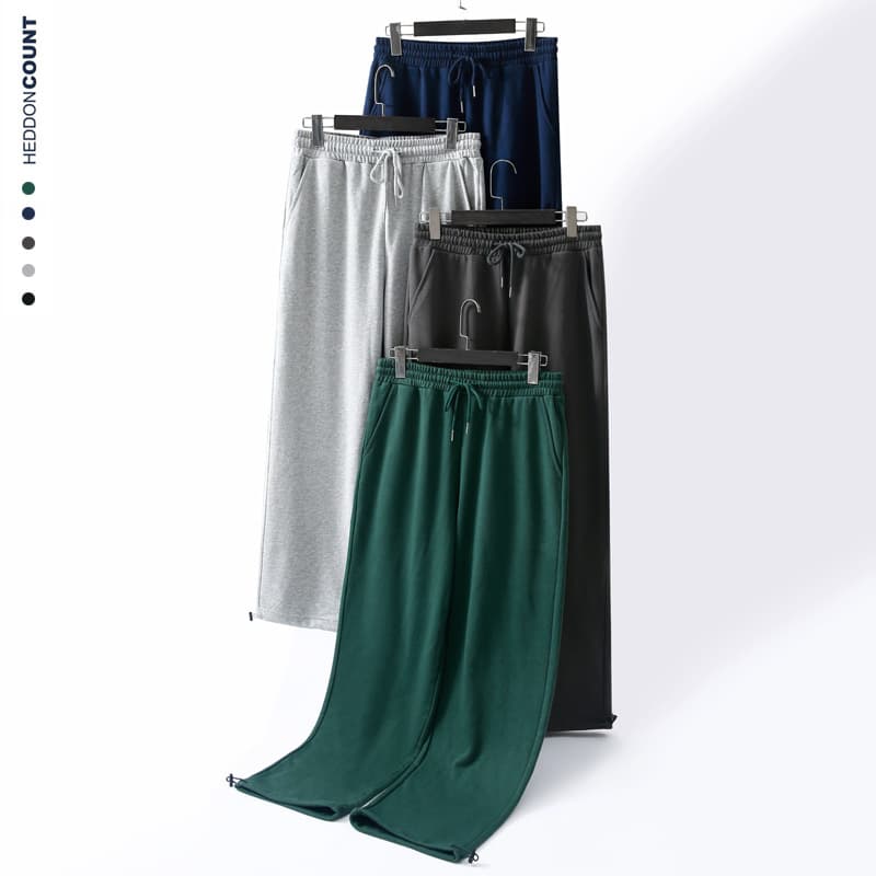 Men's Clothing ankle length sweatpants autumn black men's and women's casual trousers solid color men's sports pants