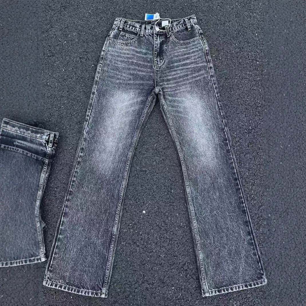 Men's Clothing New 517 Ash Grey Jeans Cleanfit Style Flared Pants Washed Marble Pattern Daily Commuting Men And Women