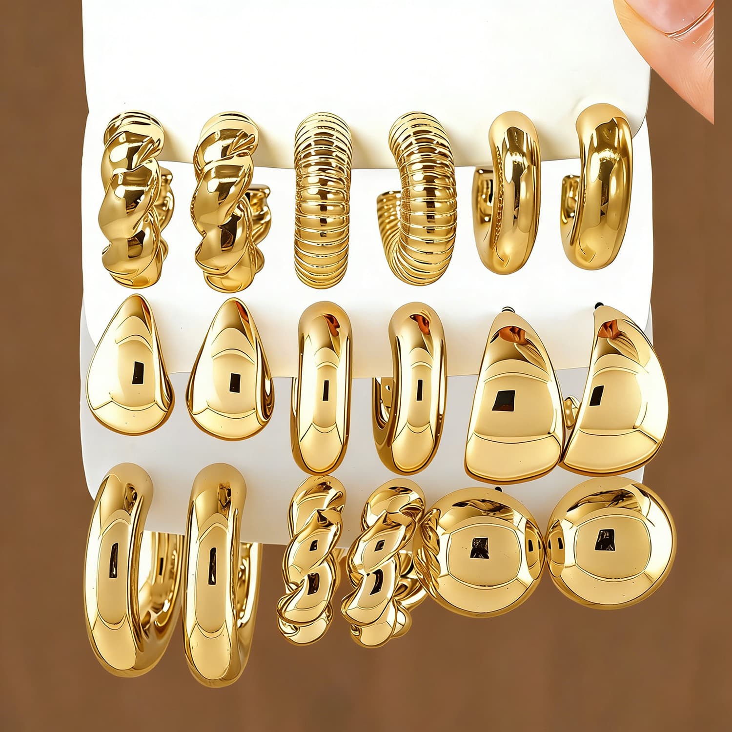 European And American Cross-Border New High-End Gold Personality Exaggerated CCB Creative Braided Flower Earrings