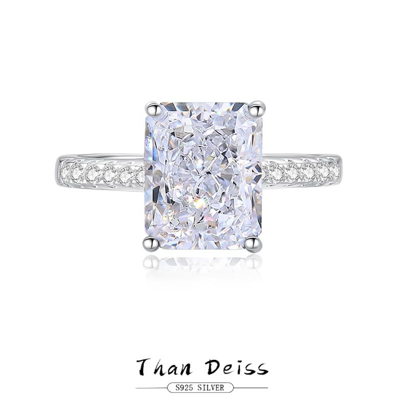 S Pure Silver 8A Zircon Four Claw Sugar White Ice Flower Cut High Carbon Wedding Mosang Diamond Ring