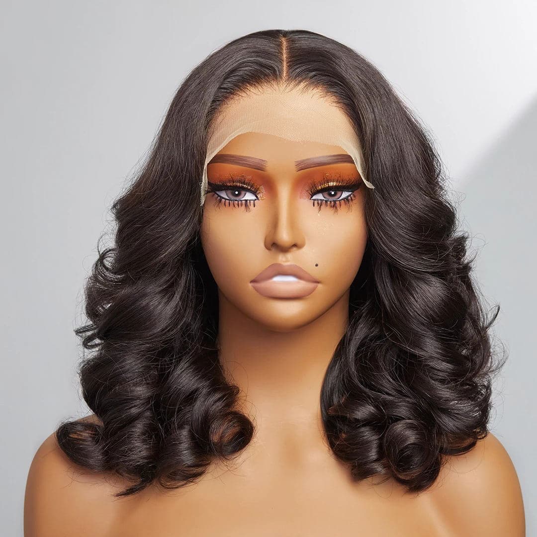 Short Bob Wigs Body Wave 13x4 Transparent Frontal Bob Wigs Brazilian 180% Pre Plucked Human Hair Wigs For Women