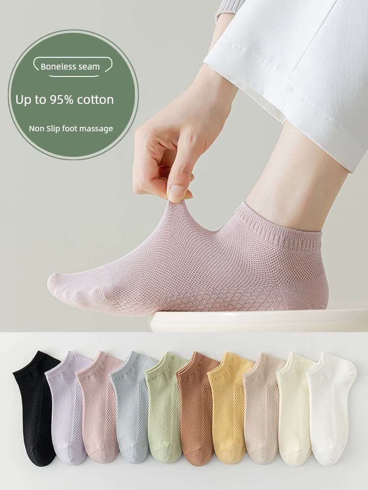 Ultra-Thin Breathable Modal Socks For Women Spring Summer No-Cuff Anti-Slip Boat Socks Invisible Short Socks Without Seams