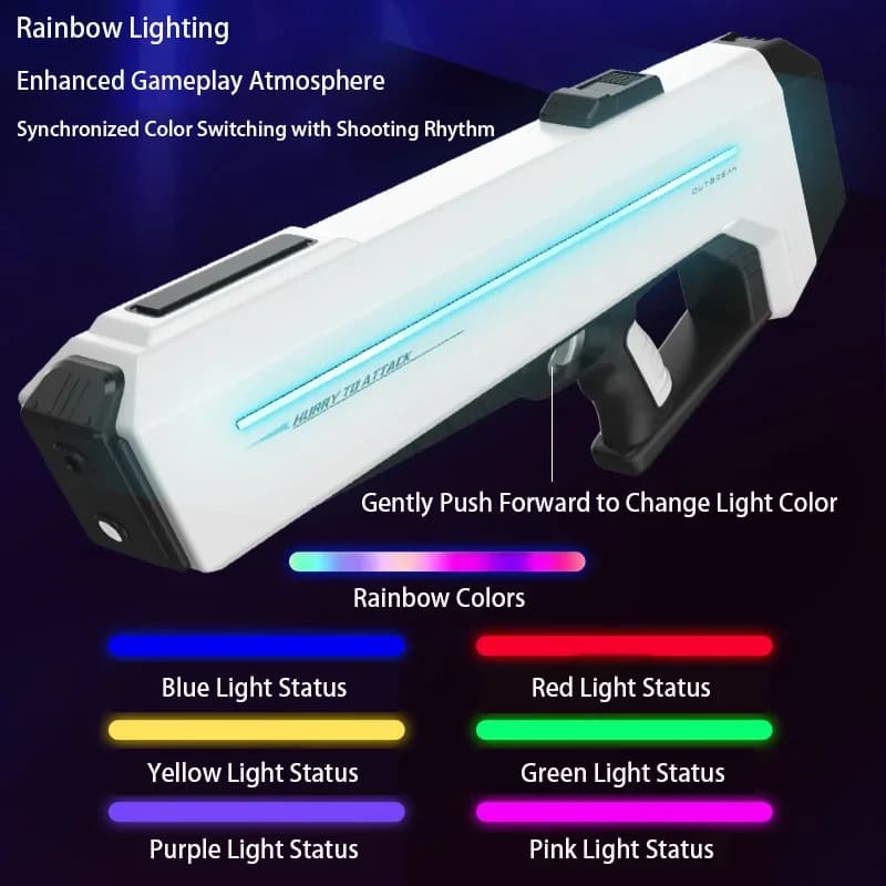 Automatic Super Burst Gun With LED Big Capacity Electric Shooting Water Blaster Outdoor Pool Toy For Adult Boys Gifts