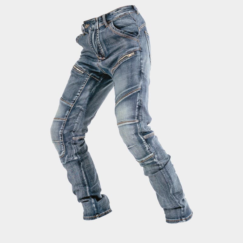 Men's Clothing Denim European And American Motorcycle Kevlar Double Zipper Riding Pants Four Seasons Motorcycle Slim Jeans Racing Anti Drop Pants