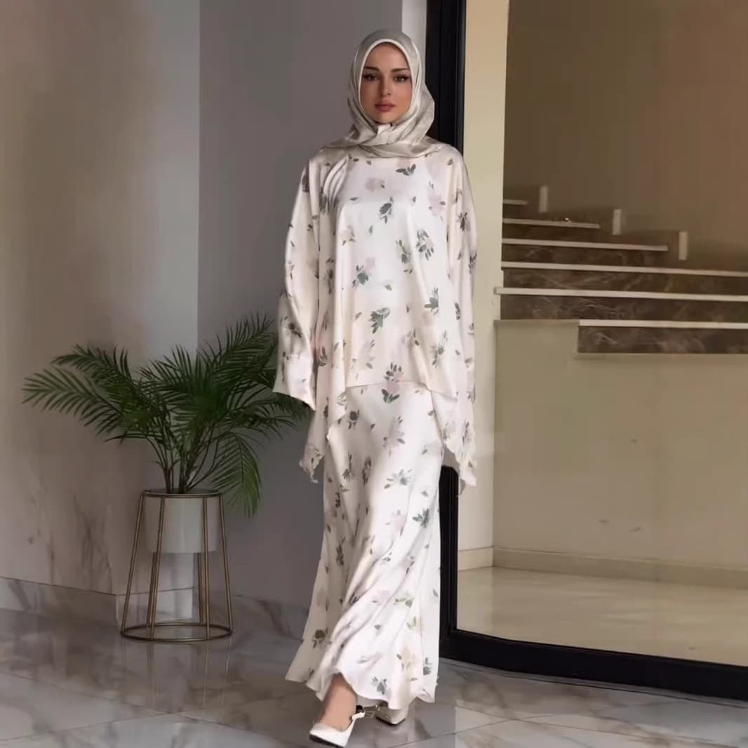 Women's Clothing Spring And Summer New Women's Comfortable Leisure Home Printed Robe Dress Set