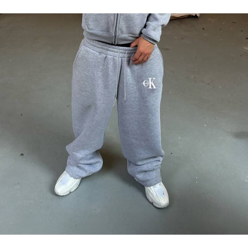 Costume décontracté ample à fermeture éclair, imprimé OK, style rétro européen et américain pour homme, collection 2026, tendance créative t