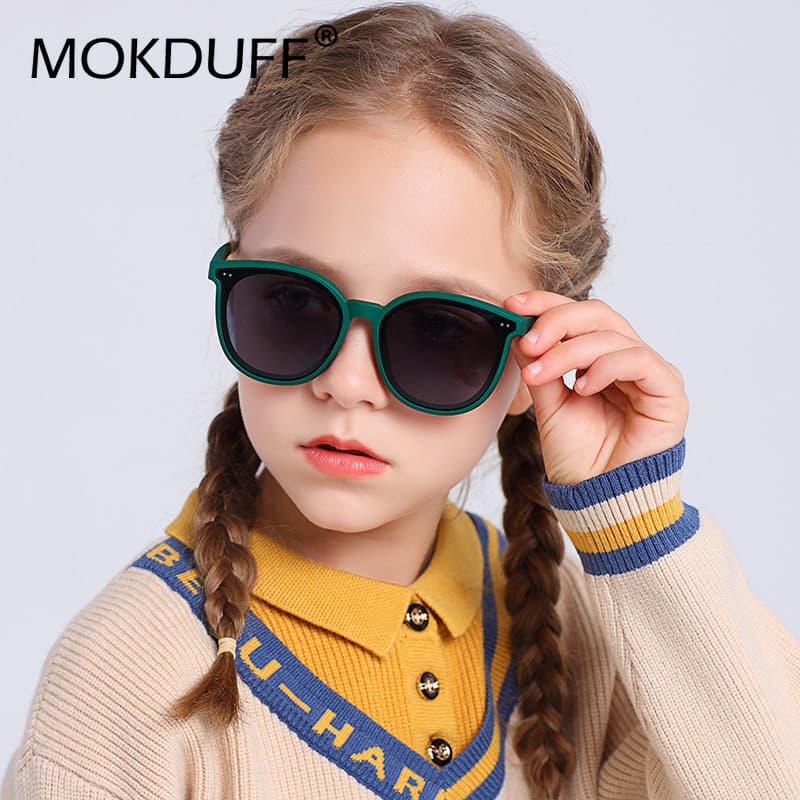3-12 Years Kids Polarized Sung Boys' Cool Girls Soft TPEE Frame Cat Eye Design Fashion Sun UV400 Protection Oval
