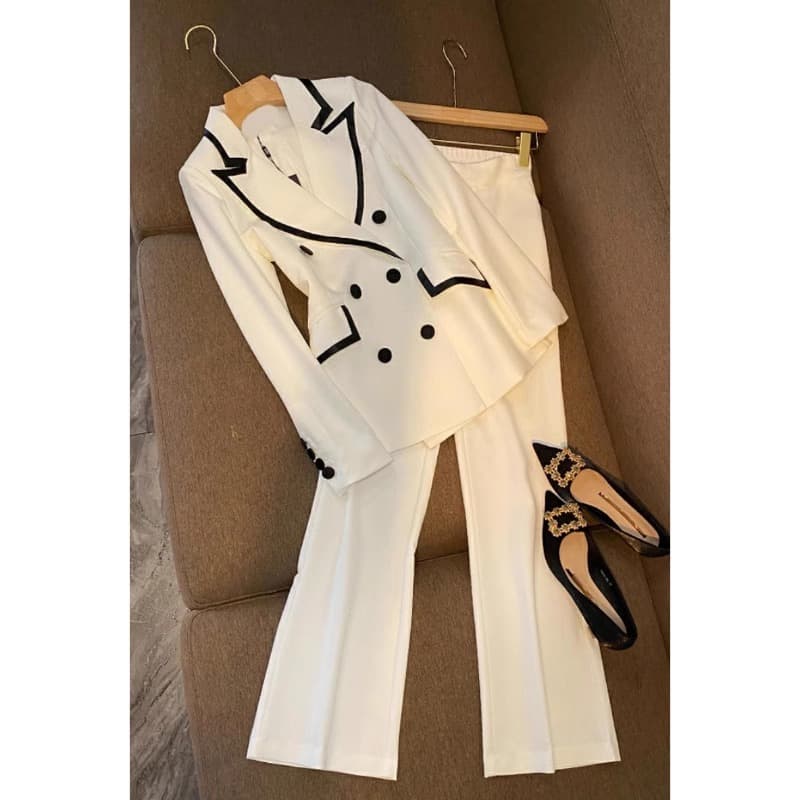 Women's Clothing Professional Work Clothes White Suit Suits Spring And Autumn Casual Temperament Formal Occasions High End Feeling Pant Sets
