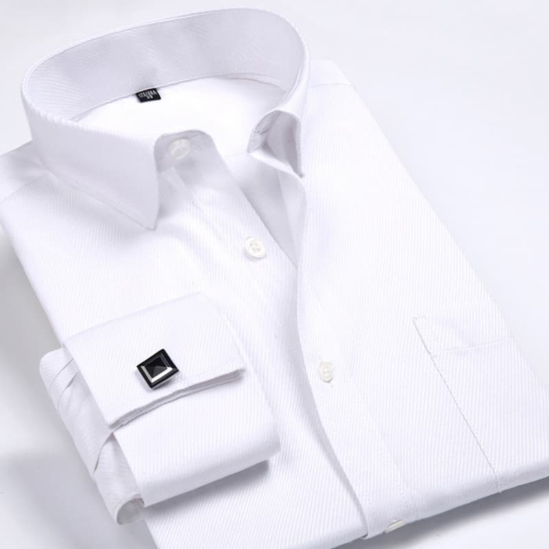 Men's Clothing Detachable Cufflink Shirt - Premium Poplin Formal Wear | Business & Evening Attire