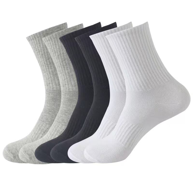 Plus Size (size 47) Men's White Long Socks With Elastic Band, Suitable For Basketball And Sports, Perfect For Spring And Autumn.