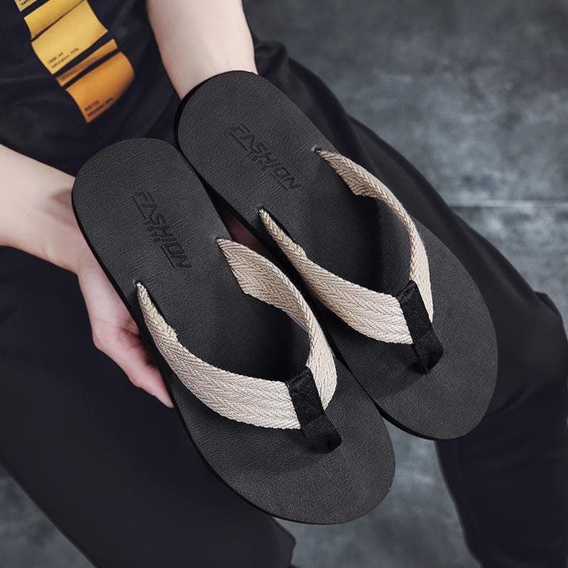 Men's Flip Flops – Soft EVA Slippers With Anti-Slip Sole For Beach/Gym (Black/Beige/Grey/Red)