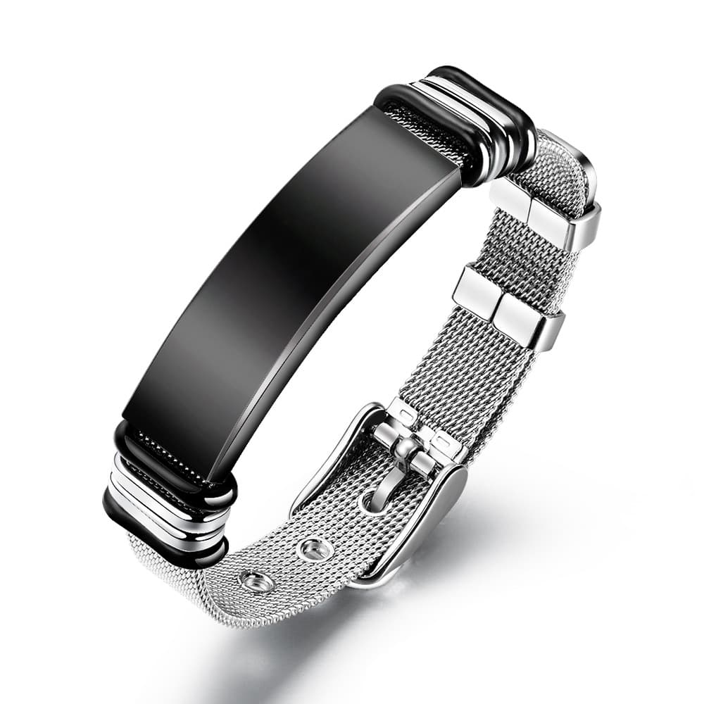 Men's Jewelry Personality Bracelet Men's Stainless Steel Fashion Trend Mesh Belt Can Be Engraved Titanium Steel Jewelry