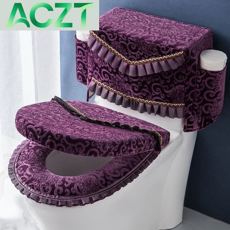 ACZT 3-Piece Waterproof Toilet Seat Cover Set - All Seasons | Zippered Hygienic Design