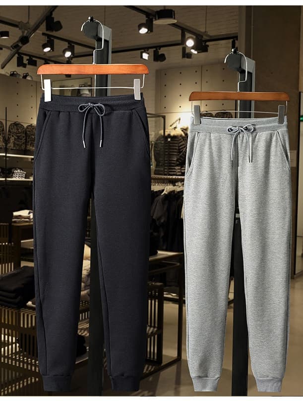 New Cotton Men's Casual Pants, Sweatpants, Leggings, And Fleece Sweatpants.