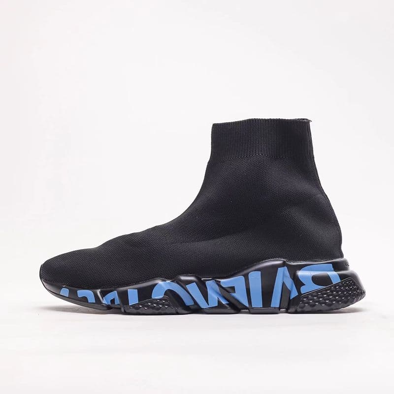 Chaussette Chaussures Hommes Femmes Graffiti Blanc Noir Rouge Beige Rose Semelle Transparente À Lacets Jaune Fluo Chaussettes Speed Runner Baskets P
