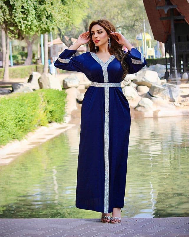 Women's Clothing Diamond Encrusted Muslim Women's Belt Robe Long Muslim Women's Clothing
