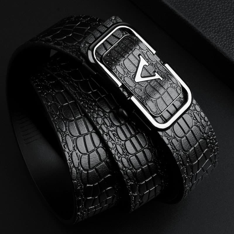 2024 New Belt with Toothless Automatic Buckle Network Hot Selling Belt for Men's Youth Business Luxury Sense Belt
