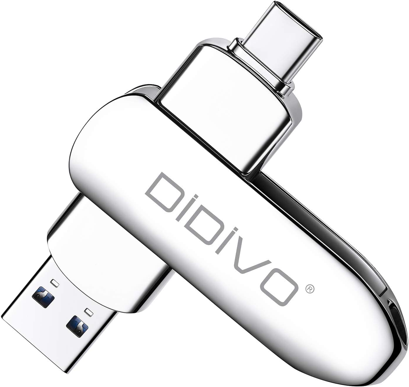 DIDIVO USB C Flash Drive 512GB/256GB/128GB/64GB 2-in-1 OTG USB 3.0 Thumb Drive Dual USB C Memory Stick High Speed Jump Drive Photo Stick