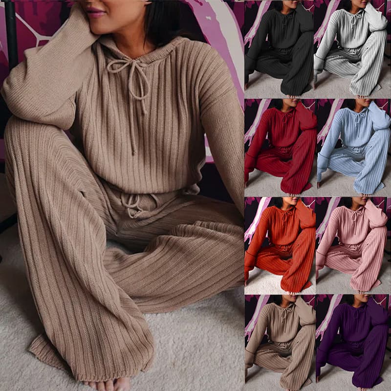 Women's Clothing autumn new long-sleeved loose hooded casual suit OM9436
