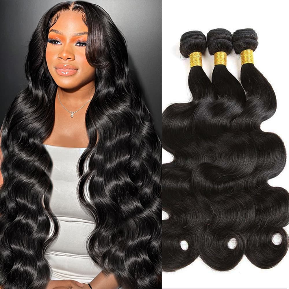 Wig female 8A real human hair curtain hair bundle body wave black big wave snake curved hair curler 100G Wholesale