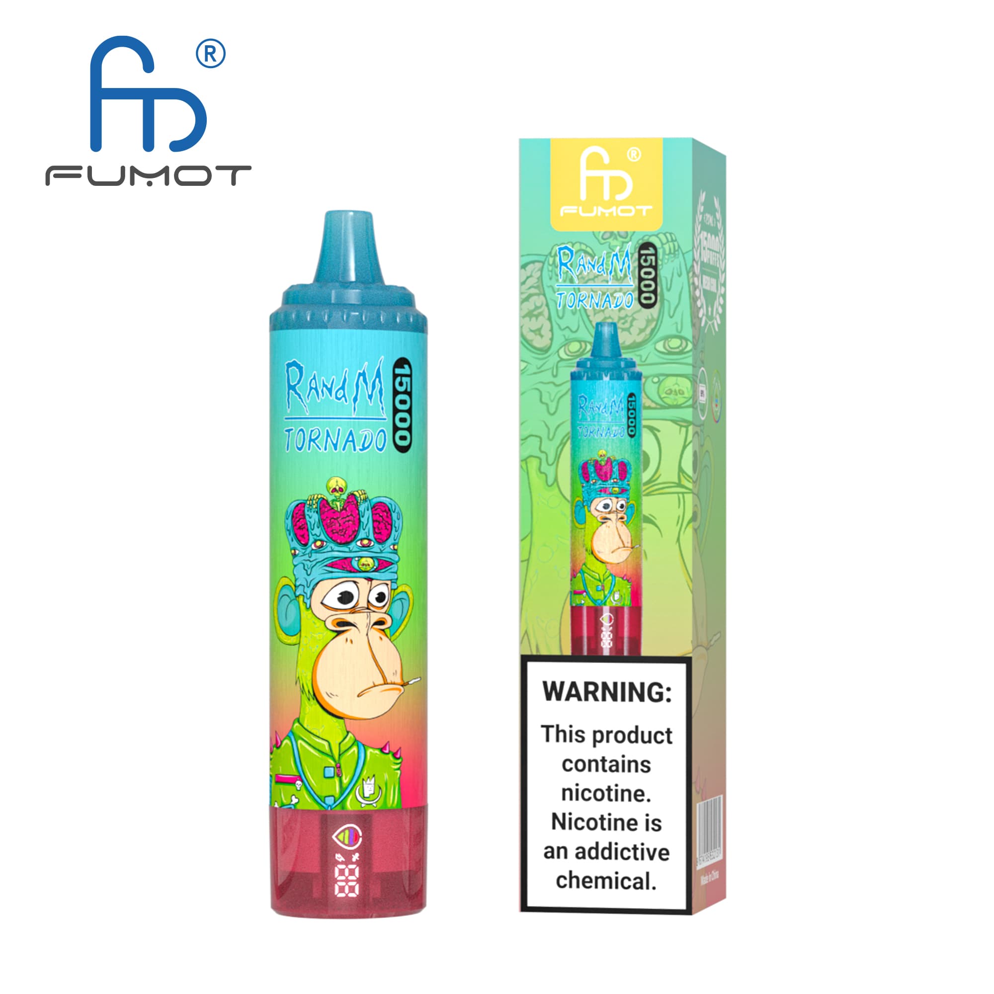 15PCS 15000 Puffs RANDM TORNADO Fraise Kiwi Saveur Fruitée Jetables Vape Cigarettes Électroniques Appareil Kit De Démarrage
