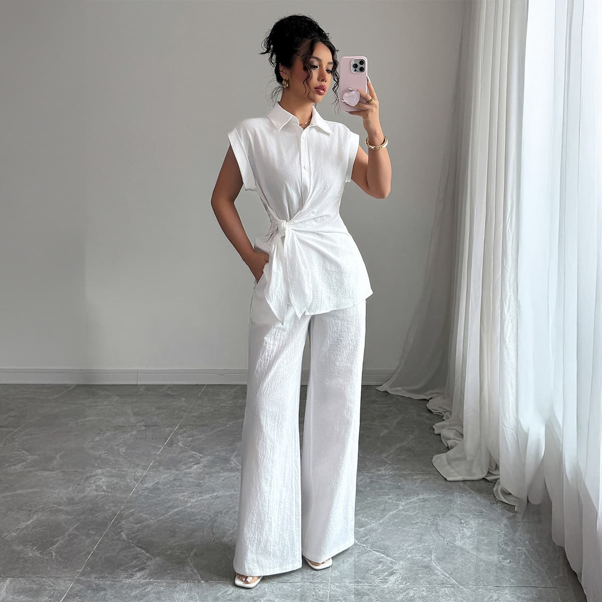 Women's Clothing Elegant High End Short Sleeved Vest Trousers Women's Suit Women's Clothing Spring And Summer