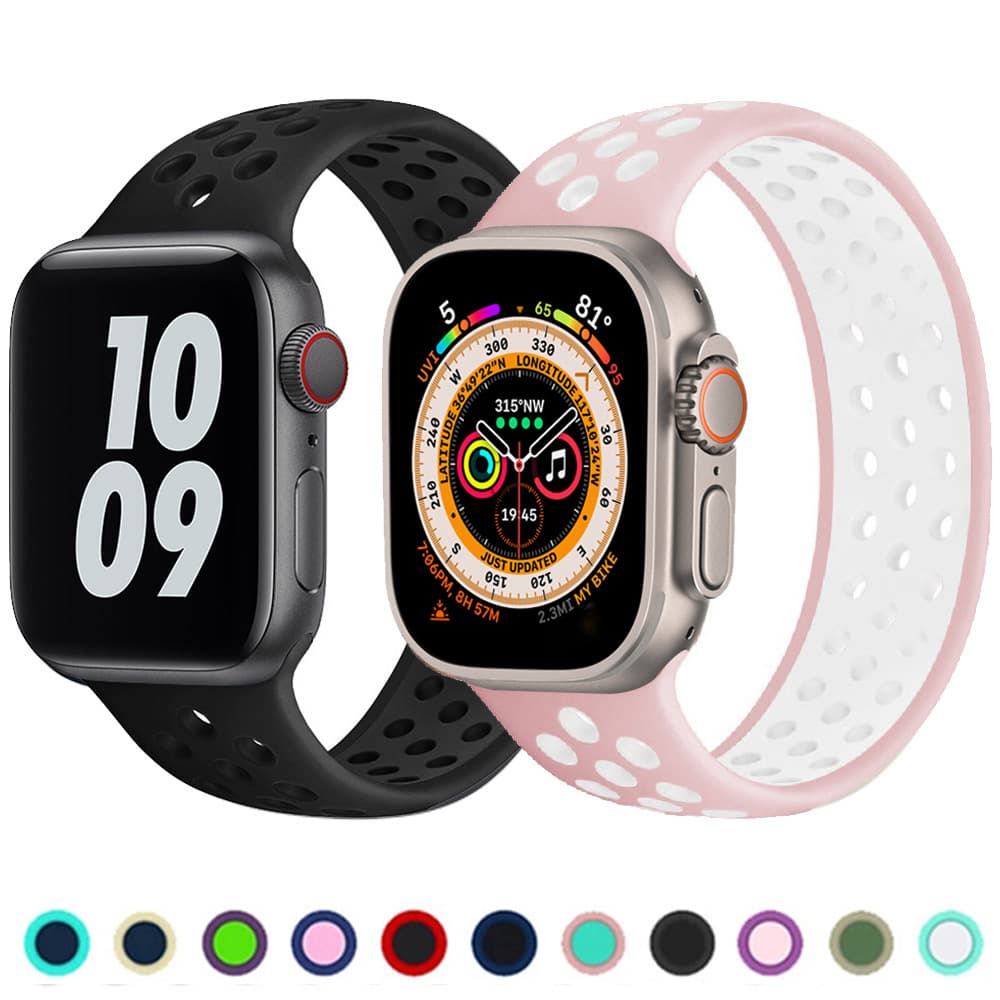 Silicone Solo Loop Strap for Apple Watch Ultra Band 45mm 49mm 44mm 41mm 40mm Breathe Elastic Bracelet IWatch Series 3 5 SE 6 7 8