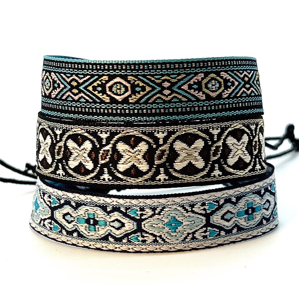 New Style Wide Ethnic Literary Bohemian Couple Woven Fabric Bracelets For Men And Women Jewelry