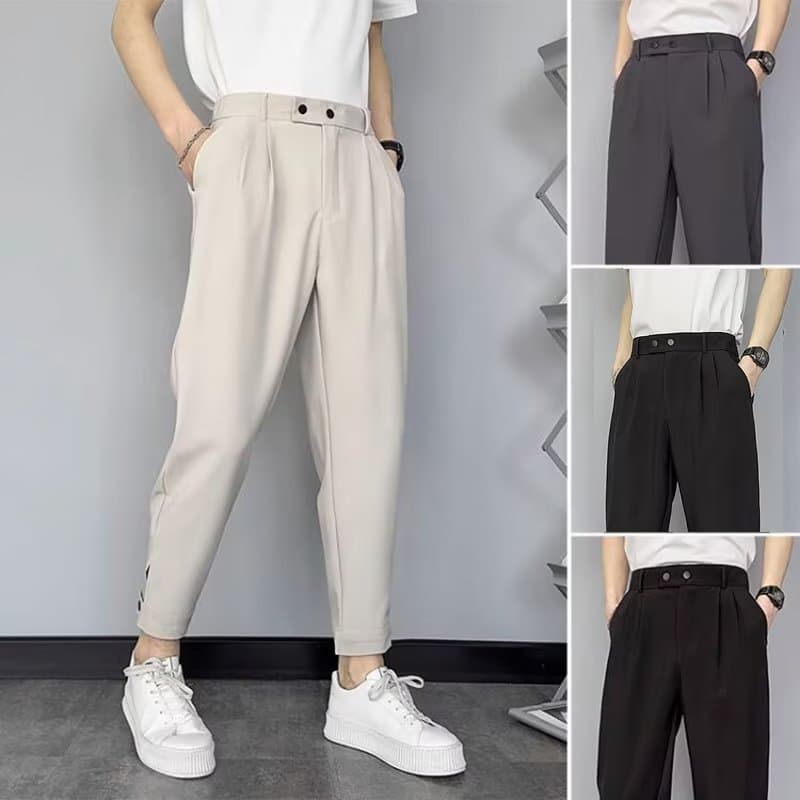 Men's Clothing Skinny Nine Point Pants Men's Casual Pants Suit Pants Ins Handsome Skinny Pants All Match