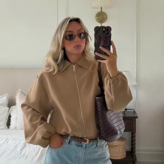 ​​Women's Casual Lapel Zipper Puff Jacket – Lightweight Quilted Coat For Autumn & Winter, Stylish Outerwear For Work & Daily Wear​​