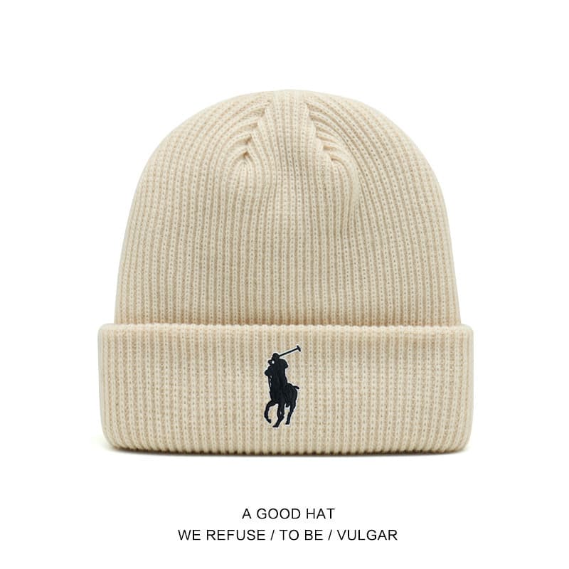 Bonnets en maille Polo pour hommes et femmes, bonnets d'automne et d'hiver, chapeaux chauds et protecteurs contre le froid, chapeaux simples et élé