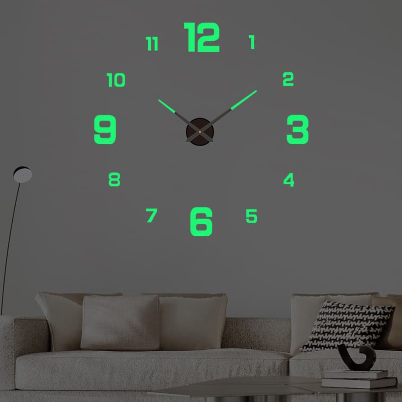 Luminous Diy Wall Clock Personalized Household Punch-free Decorative Wall Sticker Clock Acrylic Clock Simple Digital Wall Clock