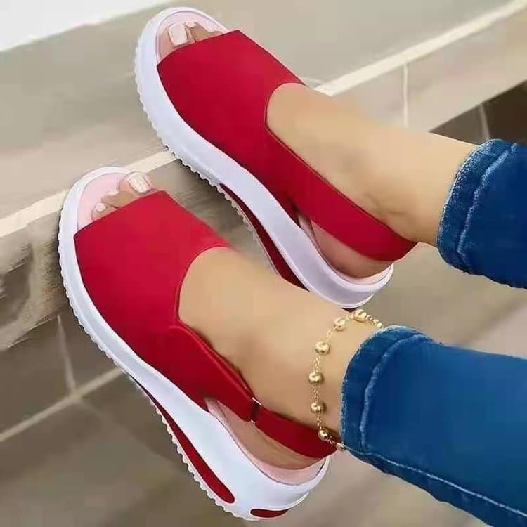 Summer Women's Wide Width Wedge Sandals - Adjustable Strap Platform Shoes With Open Toe, Comfortable Casual Beach Sandals​