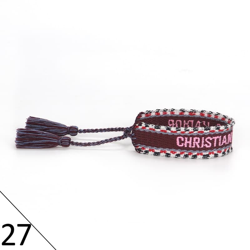 Bracelet unisexe tendance avec lettres tressées