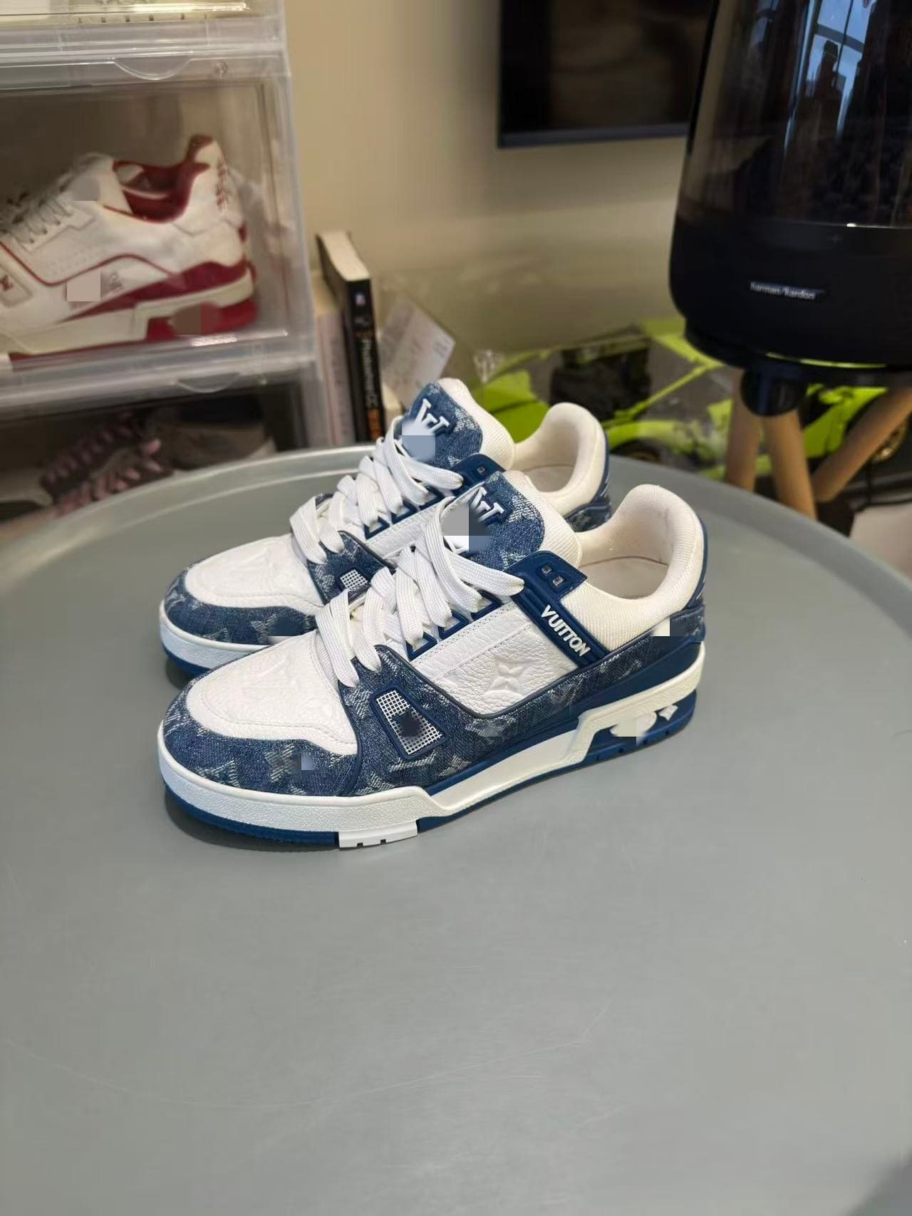 Baskets Putian Lvjia unisexes blanches style couple, en denim noir, chaussures décontractées, polyvalentes et tendance