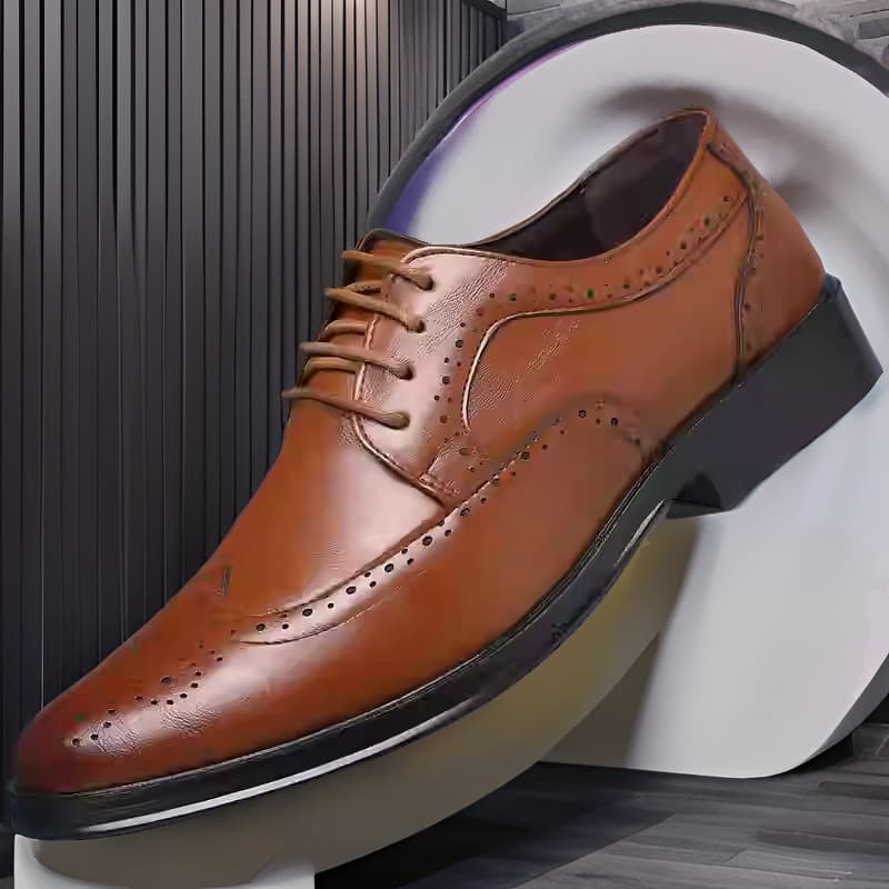Leather Brogue British Korean Style Casual Business Formal Large Size Men S Studio Photo Groomsmen Bridegroom Shoes