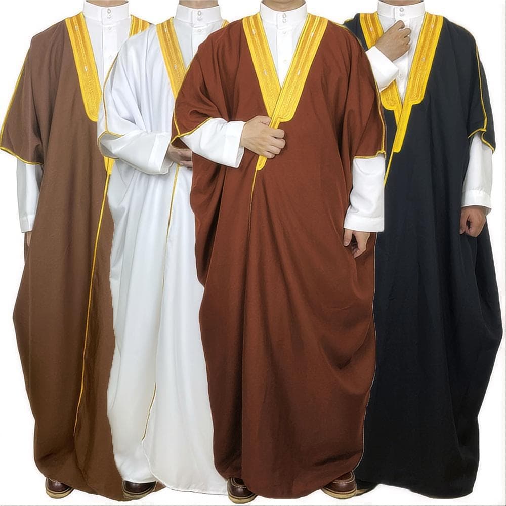 Men's Clothing Embroidery Malay Middle Eastern Bachelor's Dress Lecture Dress Arab Conservative Cover Robe Cloak Ceremonial Dress
