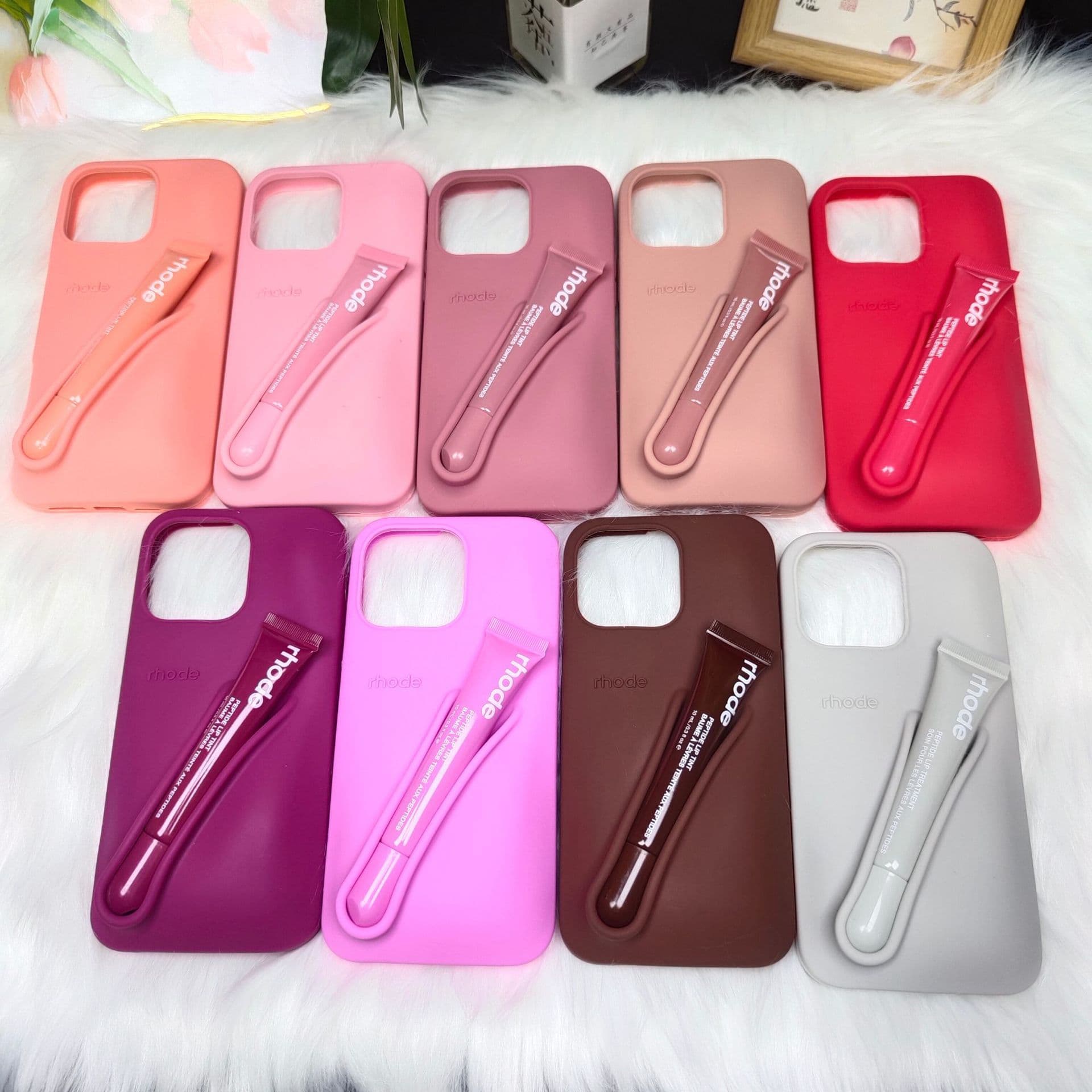 ng2510227 Lipstick 1514 Lip Gloss Silicone Compatible With Samsung IPhone 16 Pro Max Color Matching Shockproof Protective Case