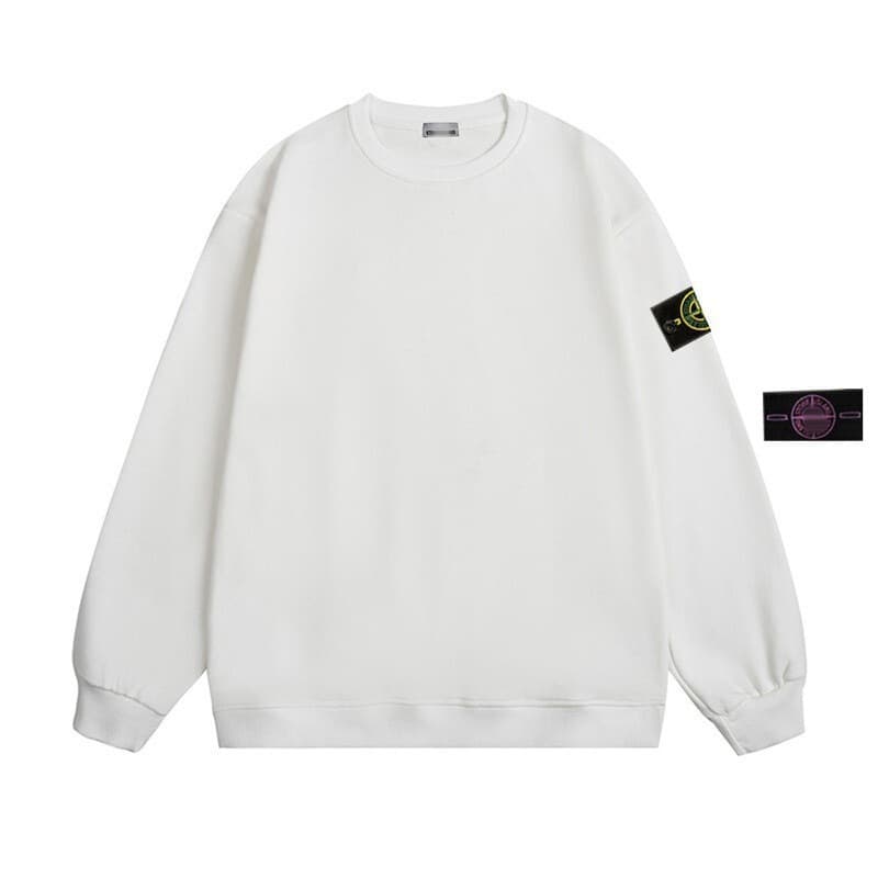 Pull Stone Ne à col rond et velours, sweat-shirt basique uni à manches longues, style automne-hiver, polyvalent, pour hommes et femmes.
