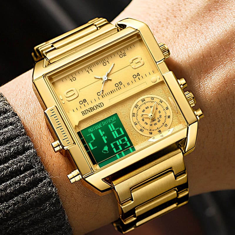 New Binbond Brand Watch, Oversized Dial, Multifunctional Sports Quartz Watch, Men's Watch, Men's Watch